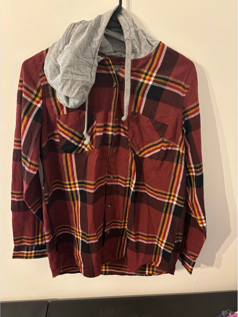 Natural Reflections Button up with Hood - Medium  - M8